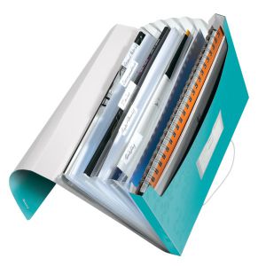 Teczka harmonijkowa Leitz A4/6 przegródek Wow, Turkusowa